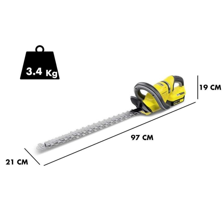 Karcher HGE 18-50 akkupensasleikkuri, 18 V, 50 cm, akku ja laturi