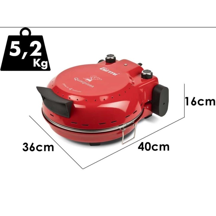 Girmi Quisipizza FP5002 sähköinen pizzauuni, 1 800 W, 420 °C, 31 cm