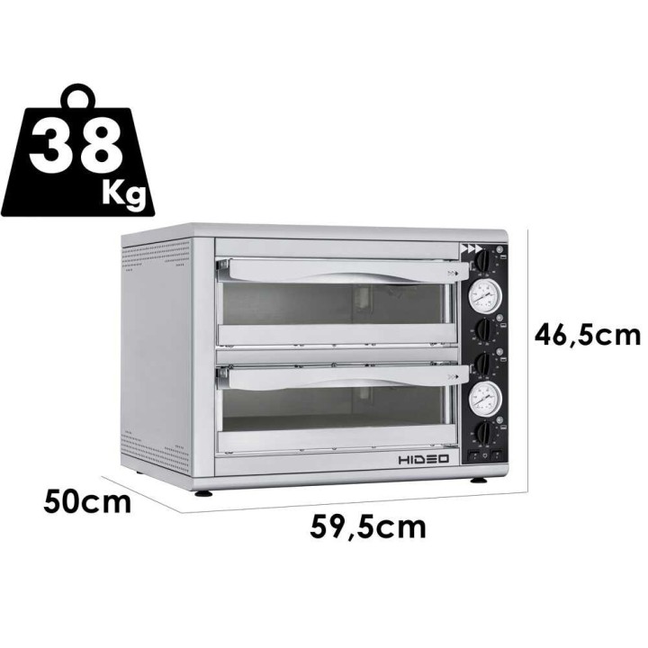 Prismafood HIDEO 2/40 sähköinen pizzauuni, 3 200 W, 230 V, 2 kammiota