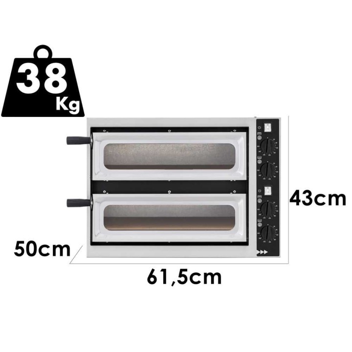 Prismafood SMALL BASIC 2/40 VETRO 4T sähköinen pizzauuni, 2 400 W, 230 V