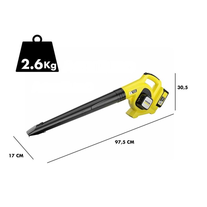 Karcher LBL 4 akkukäyttöinen lehtipuhallin, 36 V, 6 Ah, 250 km/h