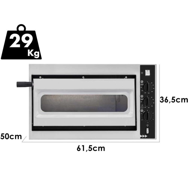 Prismafood SMALL BASIC ALTO 1/40 VETRO 2T sähköuuni pizzalle, 1 600 W, 230 V