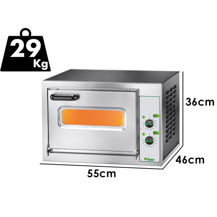Fimar MICROV18C sähköuuni pizzalle, 2 200 W, 230 V, 50–500 °C