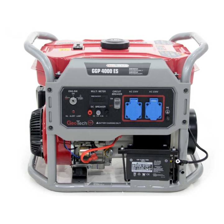 GeoTech Pro GGP 4000 ES bensiinikäyttöinen generaattori, 3,2 kW, 230 V, AVR