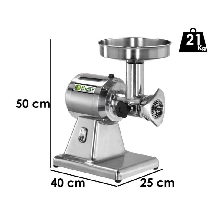 Fimar TC12S sähköinen lihamylly, 750 W, 400 V, alumiininen jauhatusosa