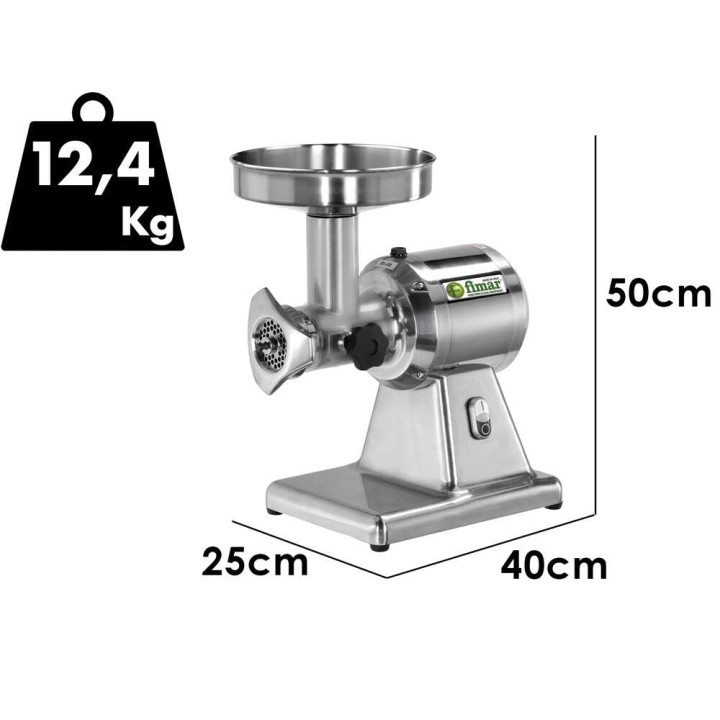Fimar TC12S sähköinen lihamylly, 1 HP, 230 V, alumiininen jauhatusryhmä