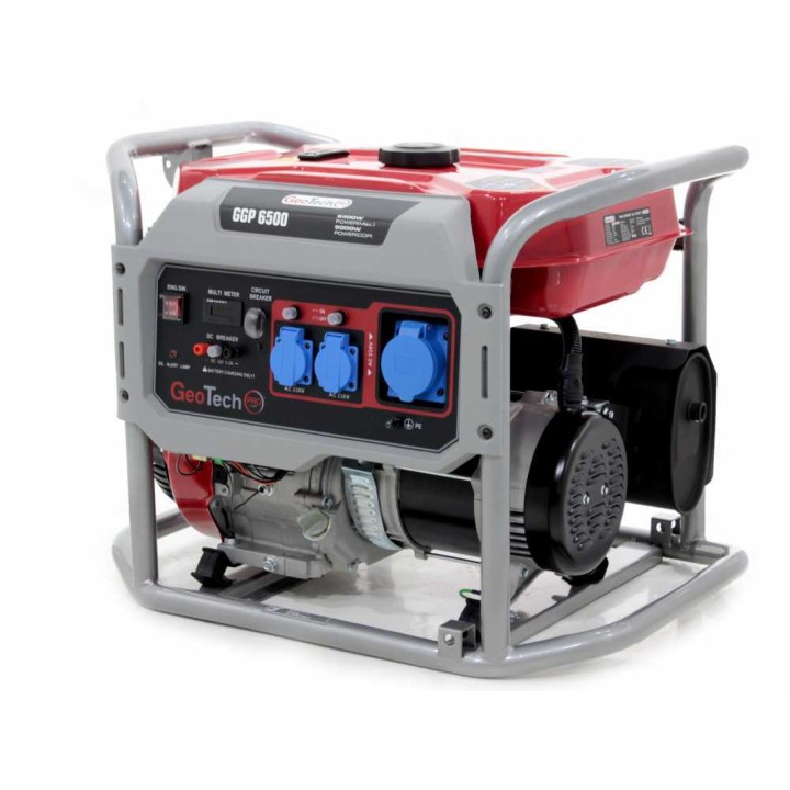 GeoTech Pro GGP 6500 bensiinikäyttöinen generaattori, 5,4 kW, 230 V, AVR