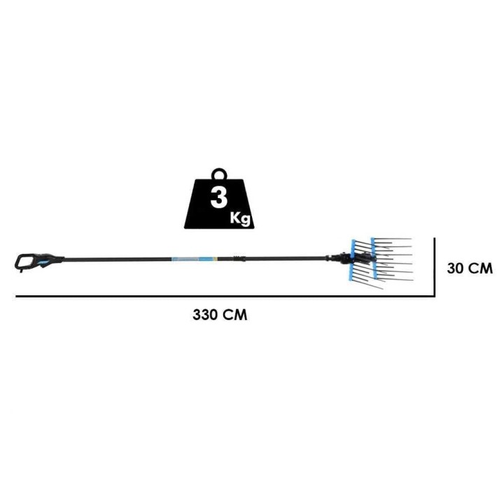 Campagnola Alice STAR ECO Plug-in oliivinkeruulaite, hiilikuituvarsi 245–330 cm, 325 W, 12 V