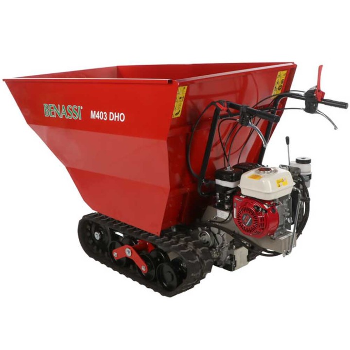 Benassi M403DHO telaketjukuljetin, hydraulinen dumper-lava, 400 kg, Honda GX160