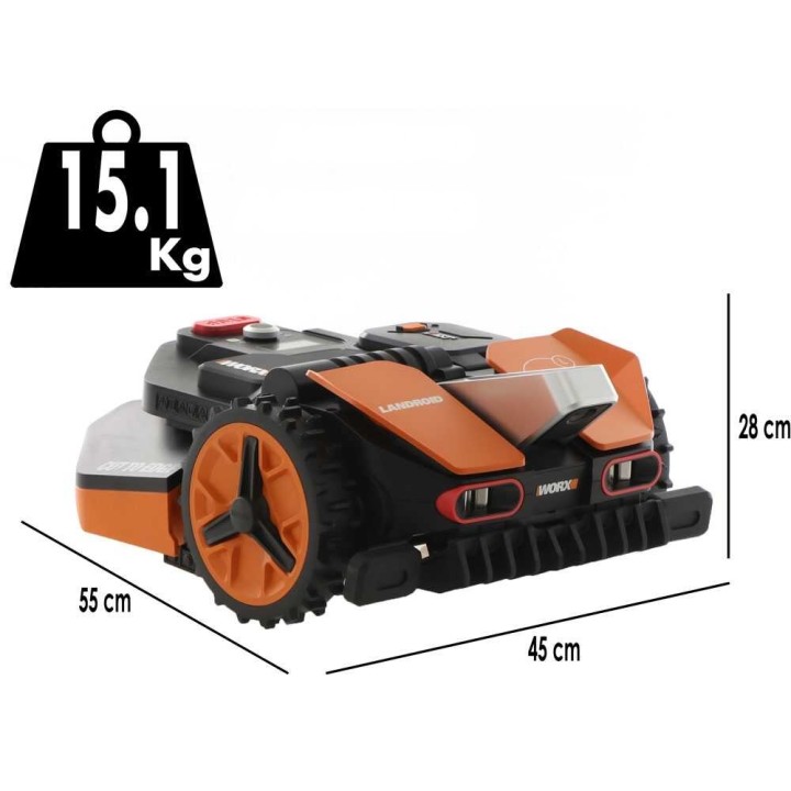 Worx Landroid Vision L1300 WR213E robottiruohonleikkuri, 20 V, ilman rajalankaa