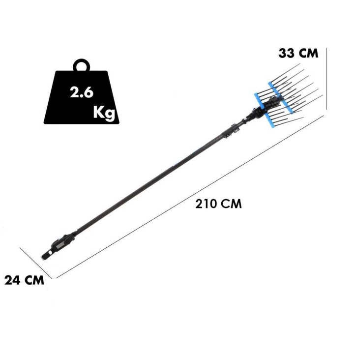 Campagnola Alice STAR ECO sähköinen oliivinkorjuukampa, hiilikuituvarsi, 12 V, 325 W