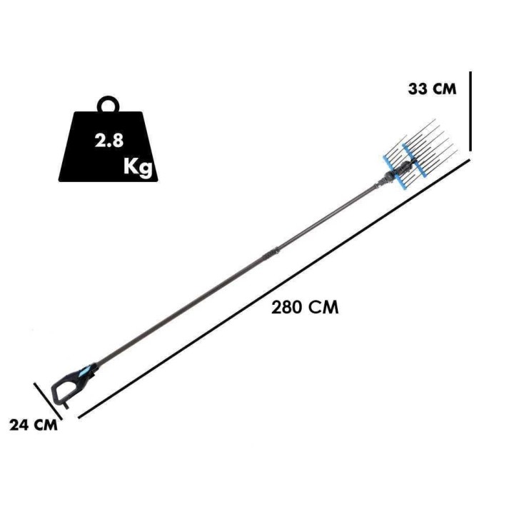 Campagnola Alice STAR 58 PLUS oliivinkerääjä, hiilikuituvarsi 210–280 cm, 350 W, 58 V