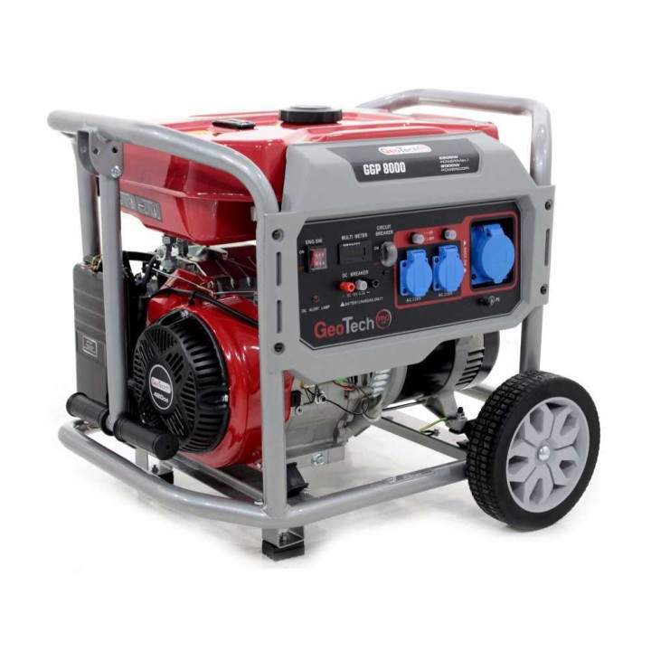 GeoTech Pro GGP 8000 generaattori 6 kW AVR 230 V pyörällinen
