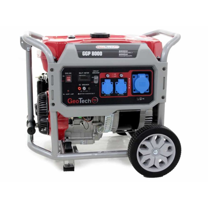 GeoTech Pro GGP 8000 generaattori, 6 kW, AVR, 230 V, pyörällinen