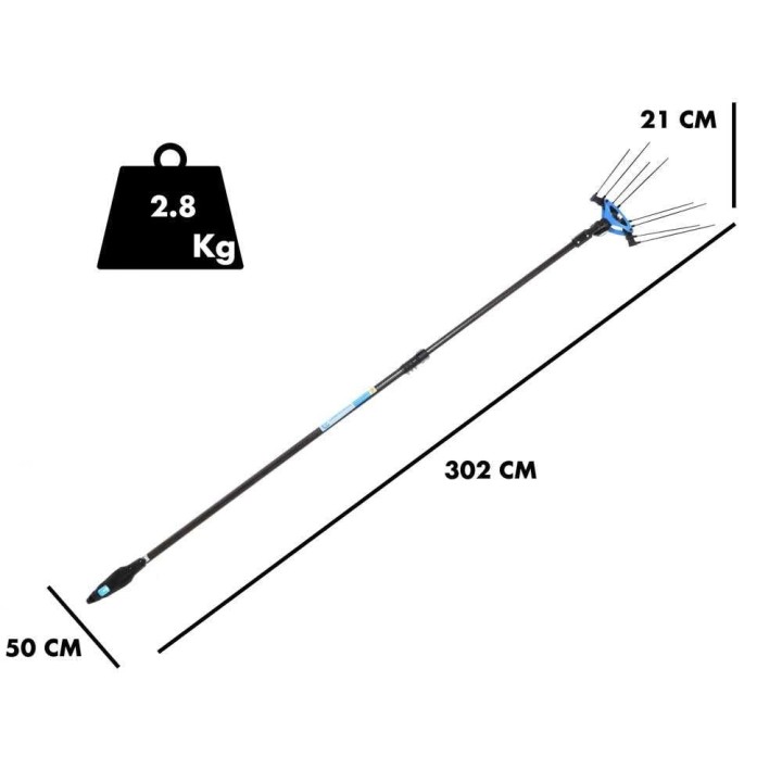 Campagnola Icarus V1 58 akkukäyttöinen oliivien poimintalaite, hiilikuituvarsi 150–220 cm, 350 W