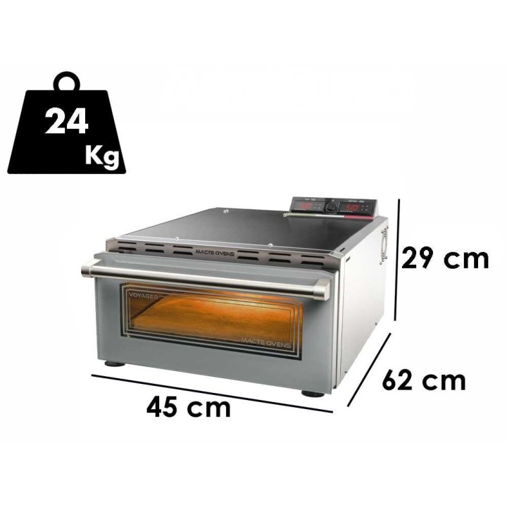 Macte Ovens Voyager Twin Advanced sähköinen pizzauuni, 2 975 W, 510 °C