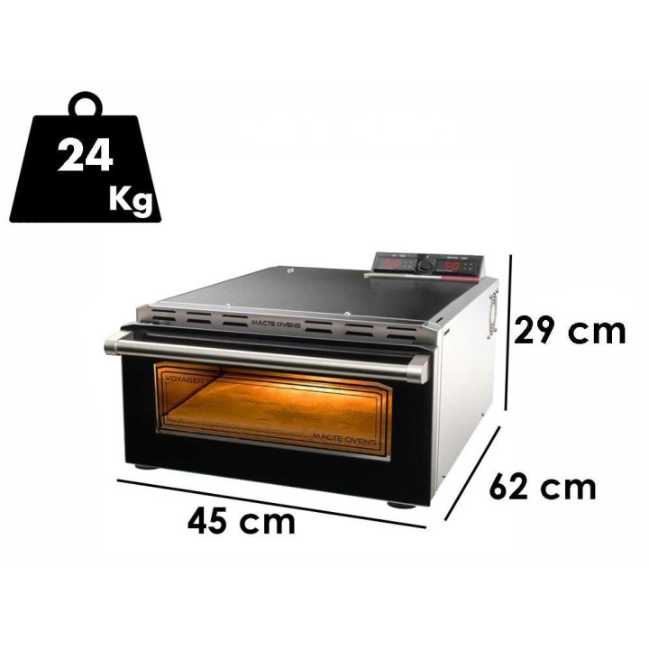 Macte Ovens Voyager TWIN ADVANCED sähköuuni pizzalle, 2 975 W, 510 °C