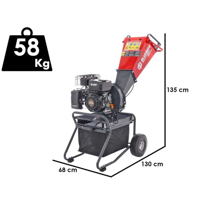 Blue Bird SHR 1000 biotrituratori, Rato R210, 7 HP, 80 mm