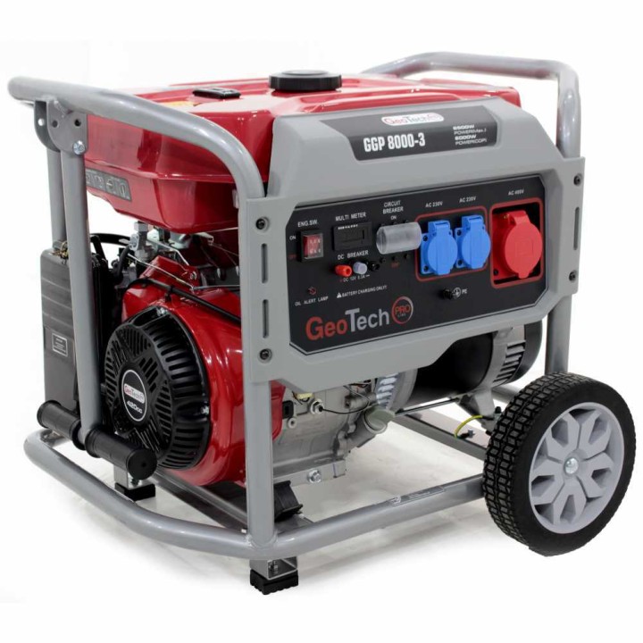 GeoTech Pro GGP 8000 3 kolmivaihegeneraattori 6 kW AVR 230 400 V