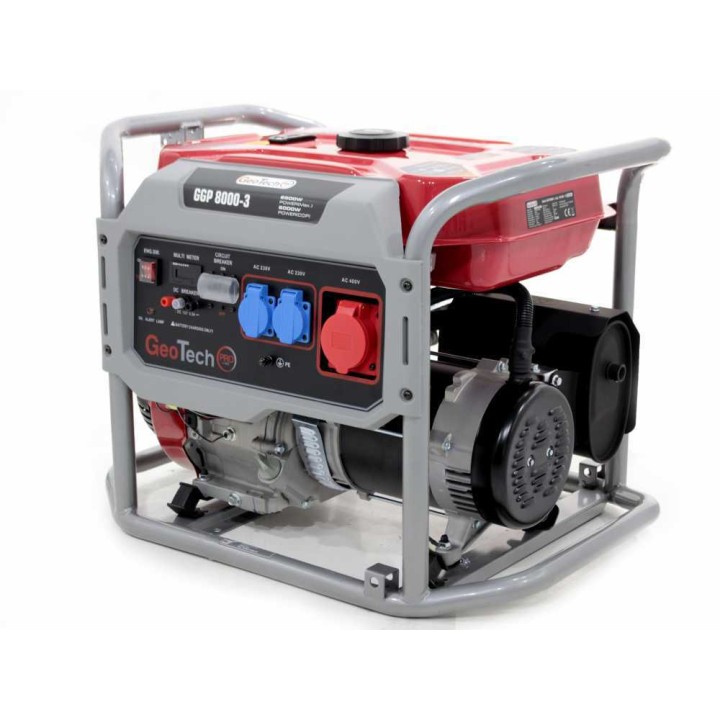 GeoTech Pro GGP 8000-3 kolmivaihegeneraattori, 6 kW, AVR, 230/400 V