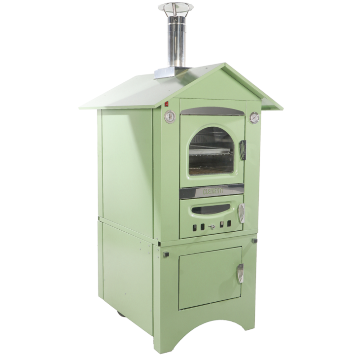 Clementi Smart puulämmitteinen pizzauuni ulkokäyttöön 45 80 cm vihreä