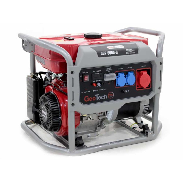 GeoTech Pro GGP 8000-3 kolmivaihegeneraattori, 6 kW, AVR, 230/400 V