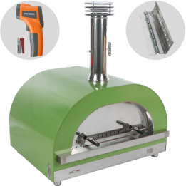Clementi Gold Verde puulämmitteinen pizzauuni ulkokäyttöön 4 pizzaa 80 60 cm 500 C