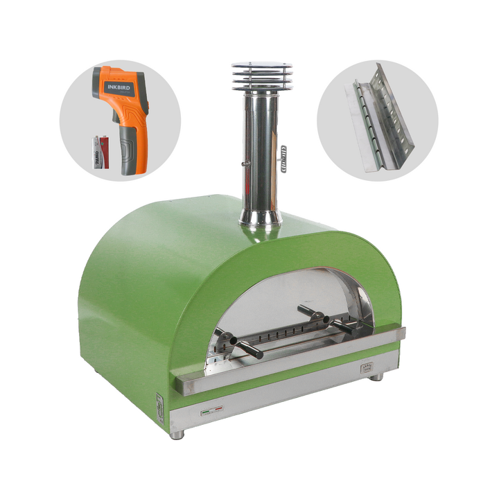 Clementi Gold Verde puulämmitteinen pizzauuni ulkokäyttöön 4 pizzaa 80 60 cm 500 C