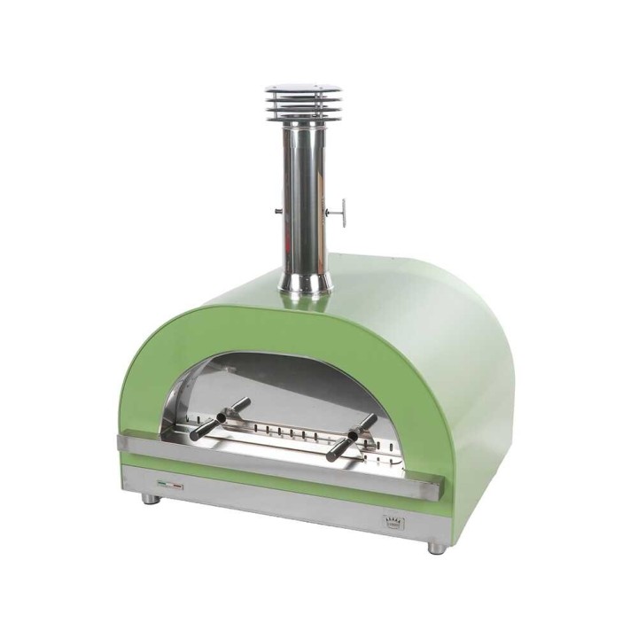 Clementi Gold Verde puulämmitteinen pizzauuni ulkokäyttöön, 4 pizzaa, 80 × 60 cm, 500 °C