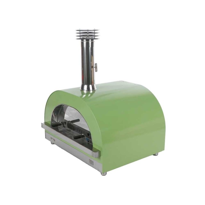 Clementi Gold Verde puulämmitteinen pizzauuni ulkokäyttöön, 4 pizzaa, 80 × 60 cm, 500 °C