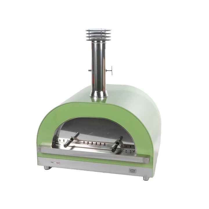 Clementi Gold Verde puulämmitteinen pizzauuni ulkokäyttöön, 4 pizzaa, 80 × 60 cm, 500 °C