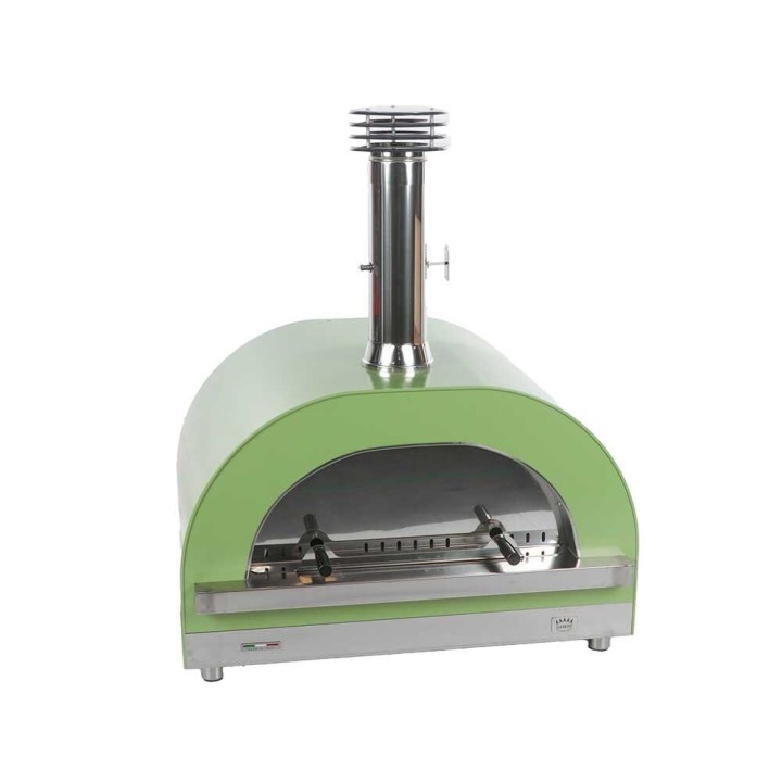 Clementi Gold Verde puulämmitteinen pizzauuni ulkokäyttöön, 4 pizzaa, 80 × 60 cm, 500 °C