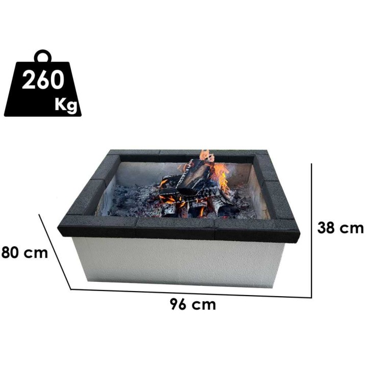 Palazzetti Vulcano muurattu grilli polttopuulle ja hiilelle, 76 × 40 cm, 3 040 cm²