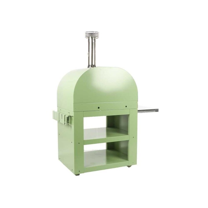 Clementi Gold Verde puulämmitteinen pizzauuni ulkokäyttöön, 80 × 60 cm, 4 pizzaa, 500 °C