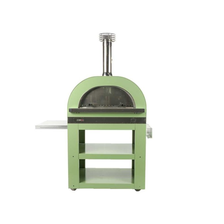 Clementi Gold Verde puulämmitteinen pizzauuni ulkokäyttöön, 80 × 60 cm, 4 pizzaa, 500 °C