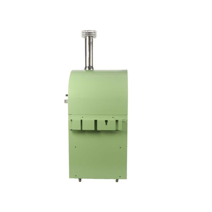 Clementi Gold Verde puulämmitteinen pizzauuni ulkokäyttöön, 80 × 60 cm, 4 pizzaa, 500 °C