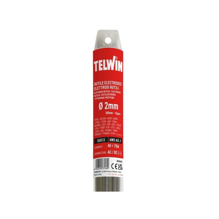Telwin rutiilielektrodit teräkselle, Ø 2 mm, 15 kpl