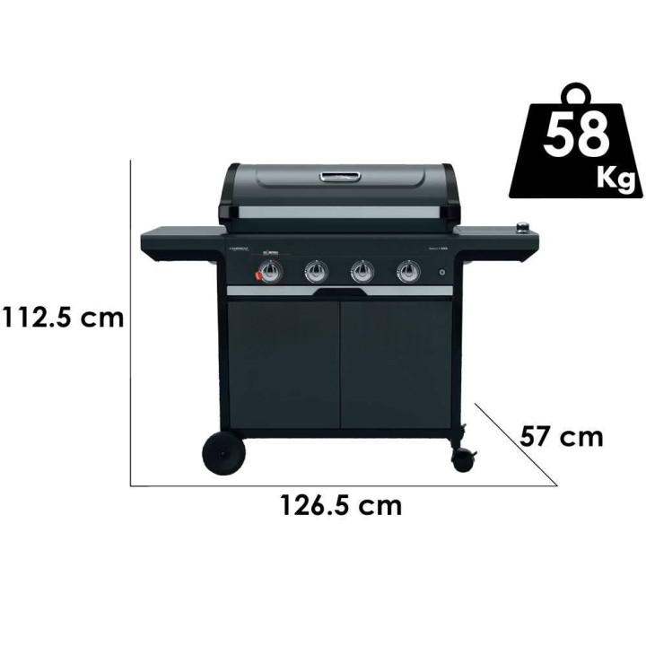 Campingaz Select 4 EXS SBS kaasugrilli, 4 poltinta, 3 000 cm², käännettävä parila