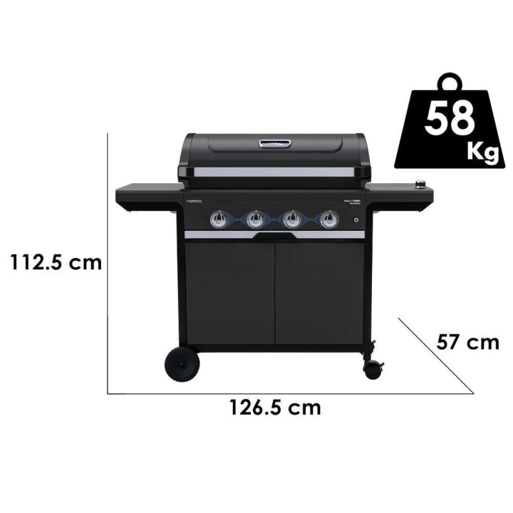 Campingaz Select 4 EXSD Dualgas kaasugrilli, nestekaasu tai metaani, 4 poltinta
