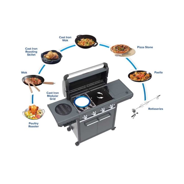 Campingaz Select 3 EXSD DG kaasugrilli, nestekaasu tai metaani, 9 kW, 3 poltinta