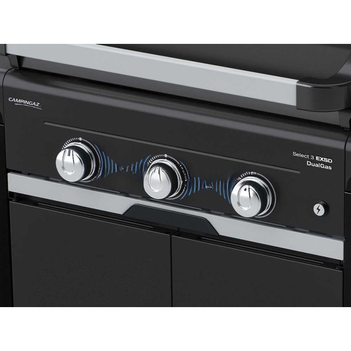 Campingaz Select 3 EXSD DG kaasugrilli, nestekaasu tai metaani, 9 kW, 3 poltinta