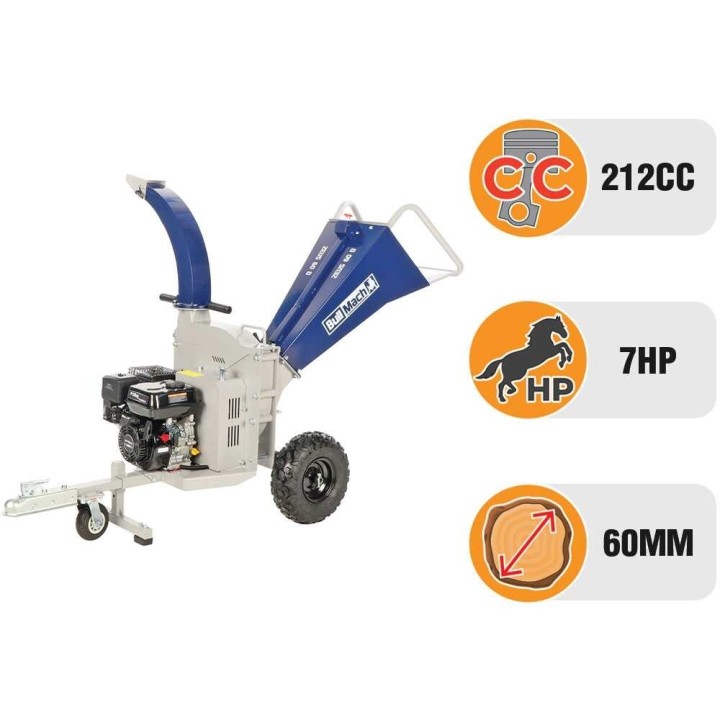 BullMach ZEUS 60 D biotrituratori oksille, Ducar DH212, 7 HP, 60 mm