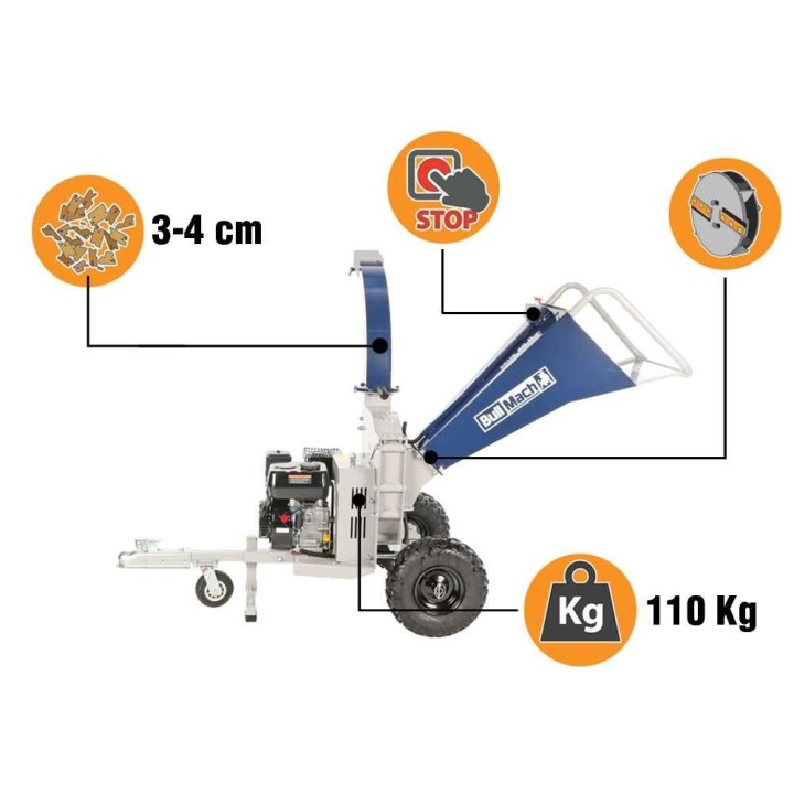 BullMach ZEUS 60 D biotrituratori oksille, Ducar DH212, 7 HP, 60 mm