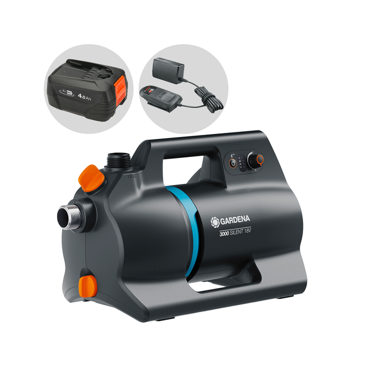 Gardena 3000 Silent 18V P4A akkukäyttöinen itseimevä pumppu 3 000 l h 18 V