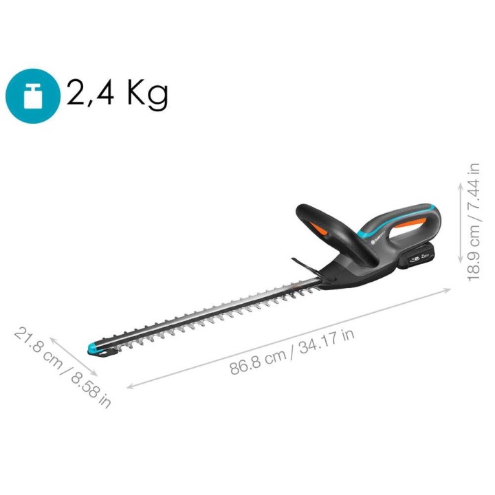 Gardena EasyCut 45/18V P4A akkukäyttöinen pensasleikkuri, 45 cm, 18 V, 2 Ah
