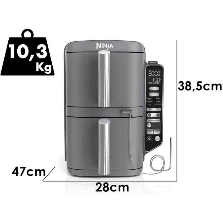 Ninja Double Stack XL SL451EU kuumailmakeitin, 9,5 l, 2 470 W, 240 °C