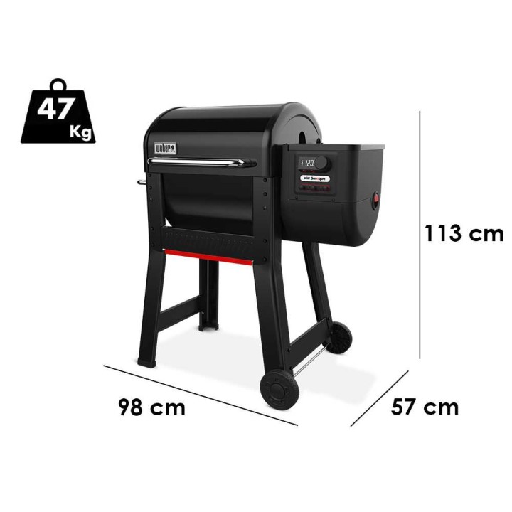 Weber Smoque pellettigrilli ja savustin, Wi-Fi, 56 × 45 cm
