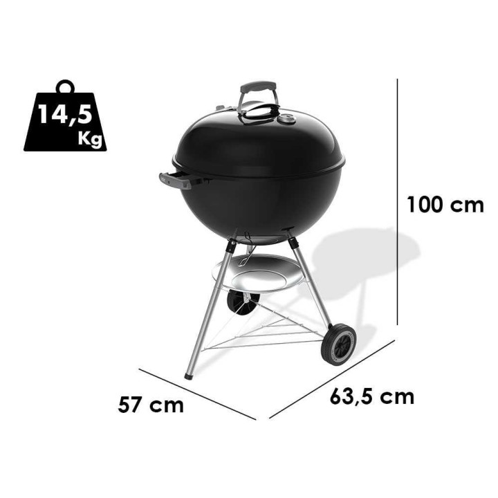 Weber Original Kettle 57 hiiligrilli, Ø 57 cm, 2 552 cm², kannella