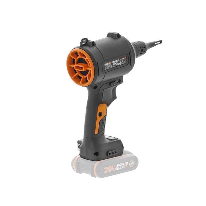 Worx WX099 akkukompressori, 20 V, 4 Ah, 3 suutinta