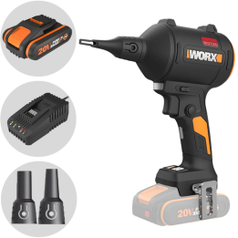 Worx WX099 akkukompressori ja puhallin 20 V 2 Ah 3 suutinta
